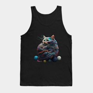 trippy yarn ball kitten 1 Tank Top